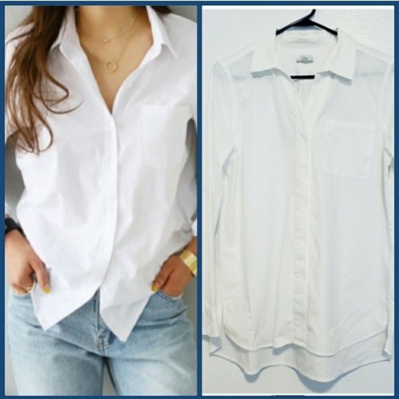 Talbots Tops - Talbots white long sleeve cotton button up shirt